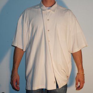 Tommy Bahama Button Up Mens Off White XXL SILK